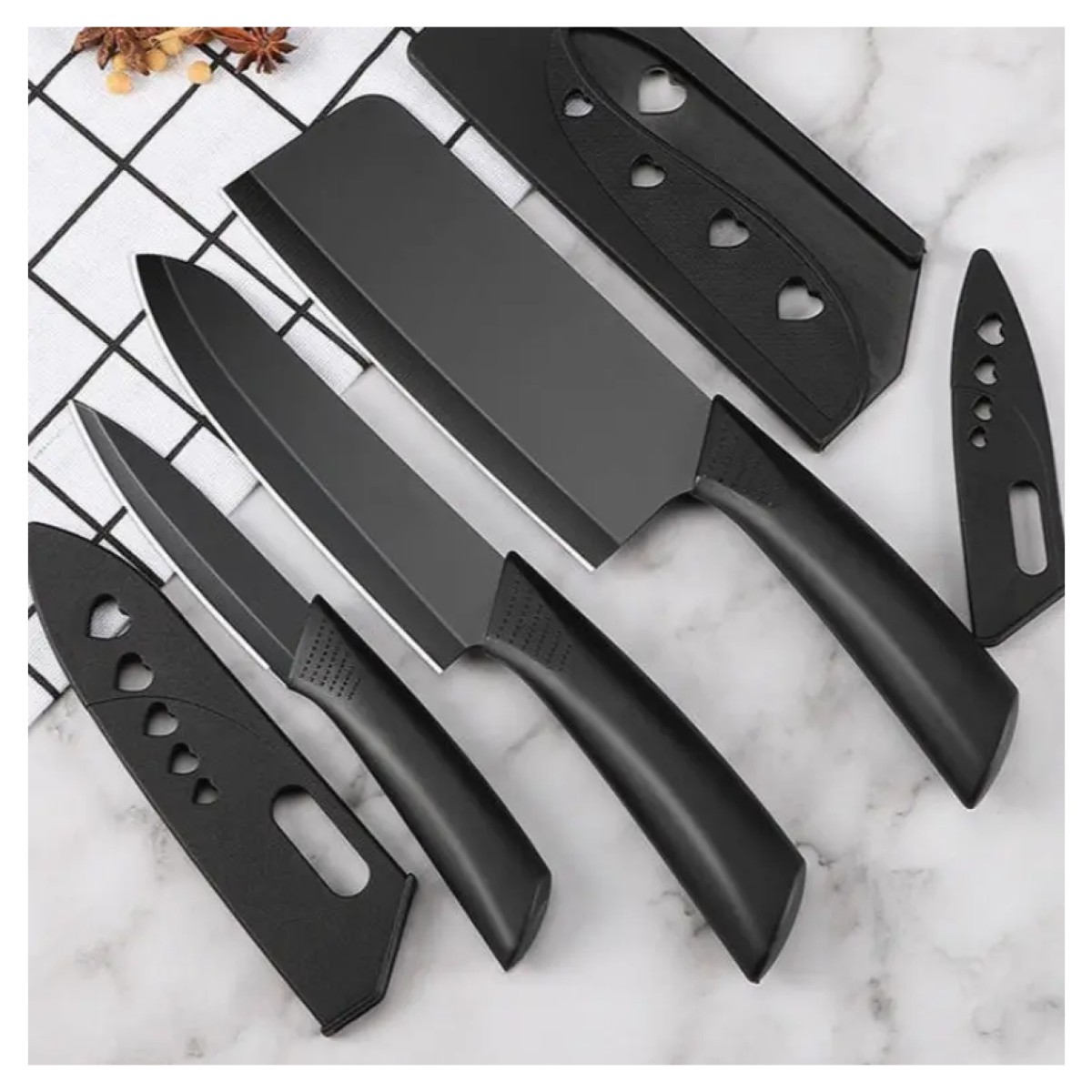Juego De Cuchillos 10 Pz Cocina Acero Inoxidable Y Pelado Negro image number null