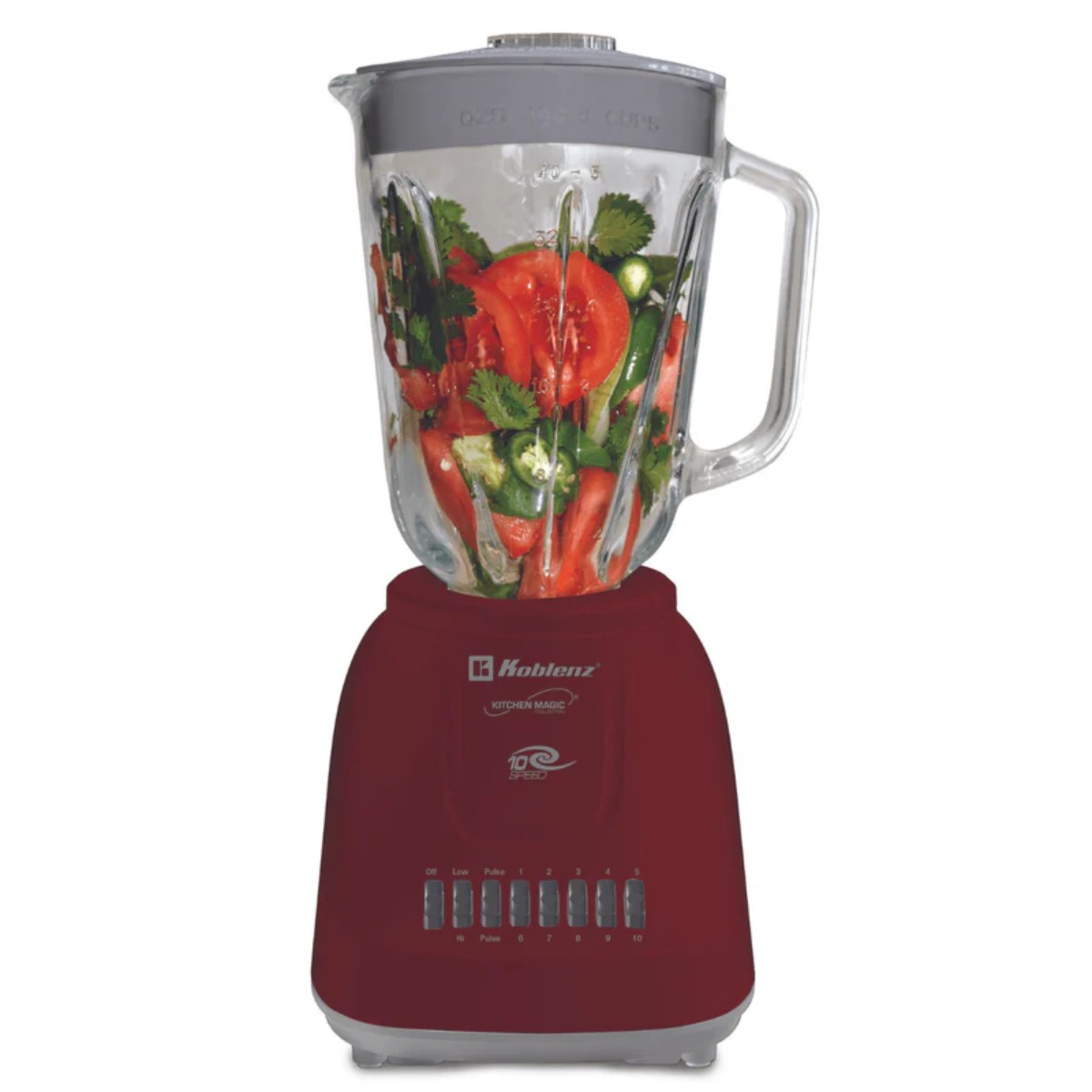 Licuadora Koblenz LKM-5970 VR 500 Watts, Vaso Vidrio Rojo/Gris ENDY3 image number null