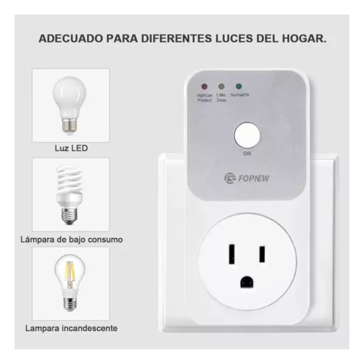 Protector Voltaje Refrigerador Lavadora Electrodom&eacute;sticos Blanco image number null