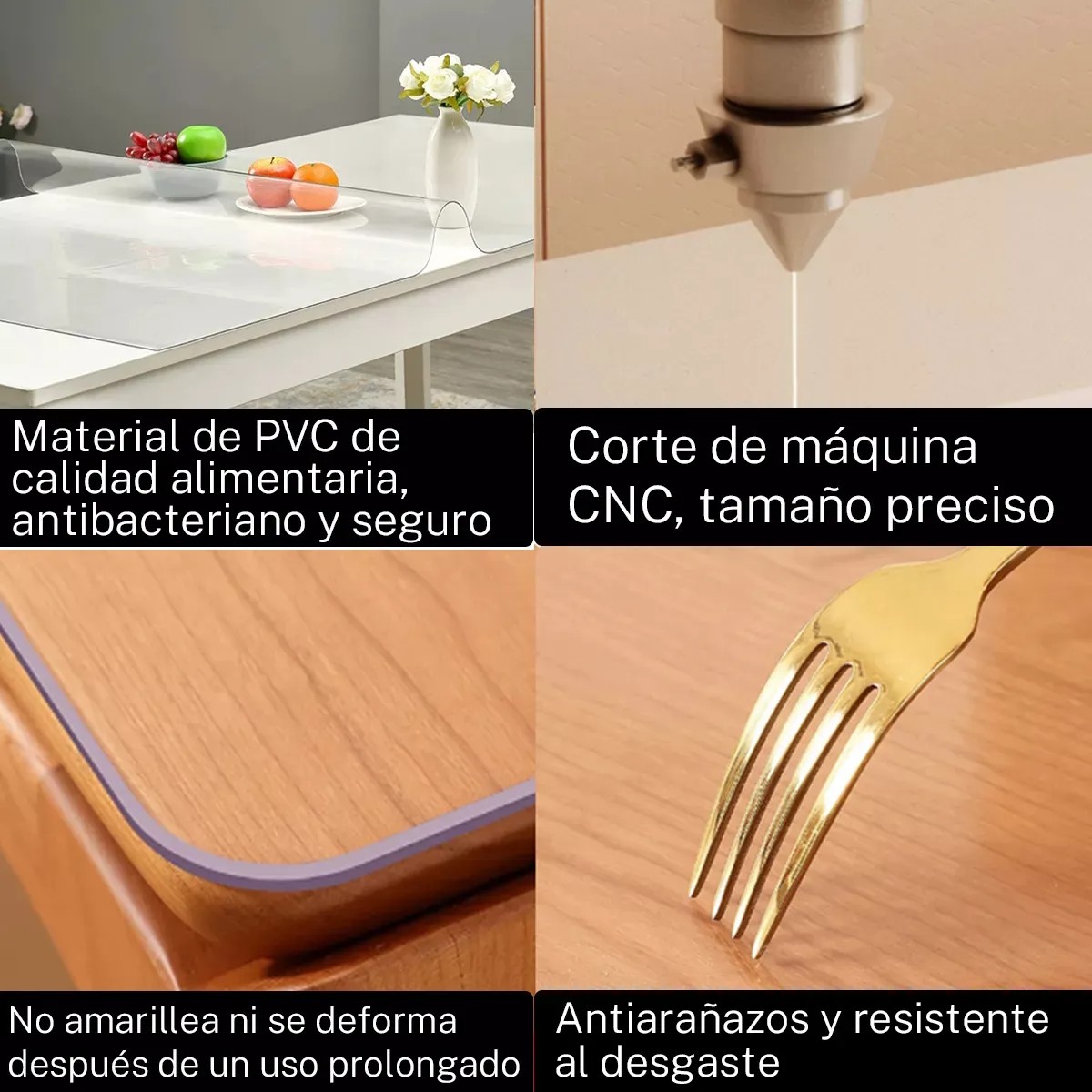 W 1 Protector De Mesa Etechmart, Impermeable, Transparente image number null
