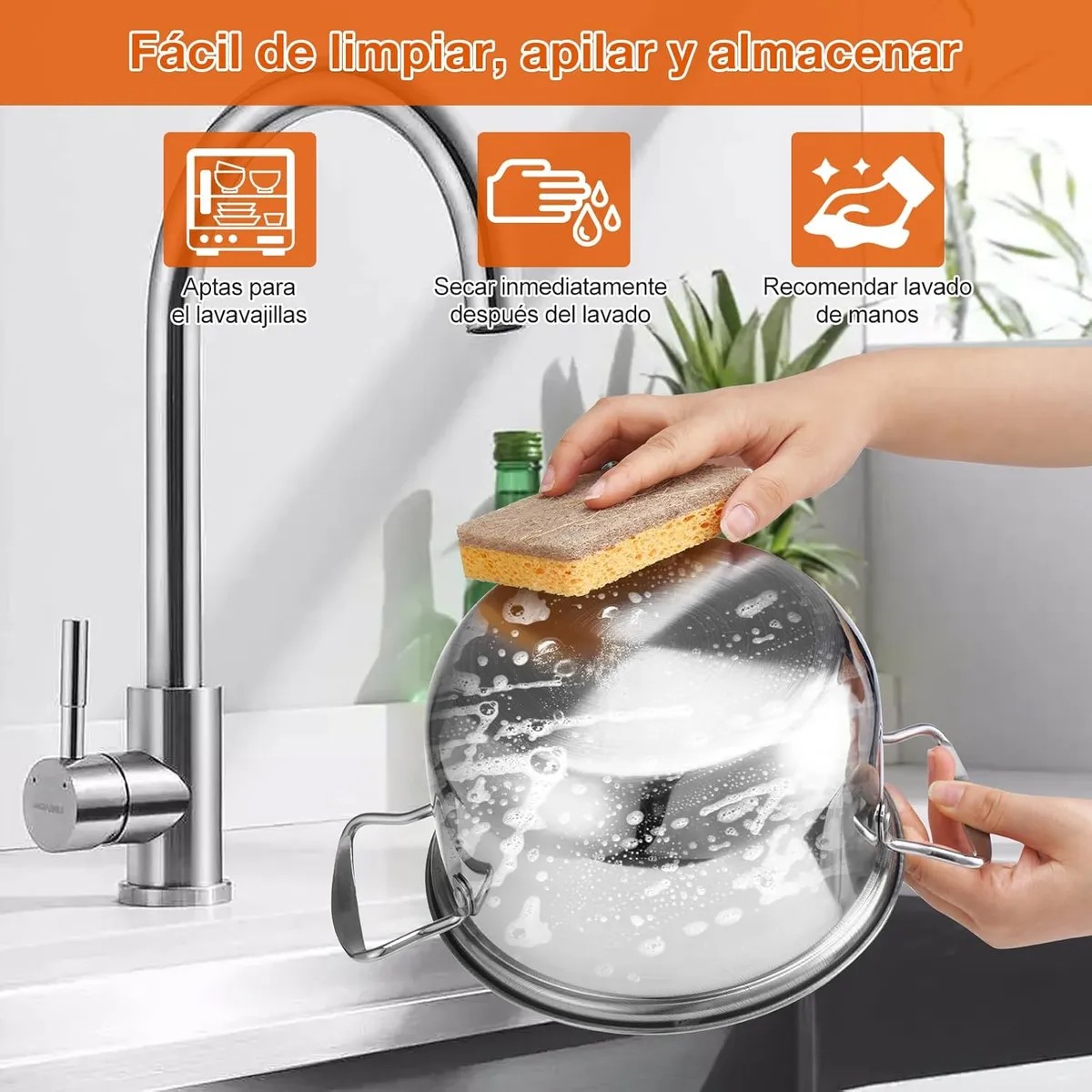 18pcs Completa Bateria De Cocina Antiadherente Inoxidable image number null
