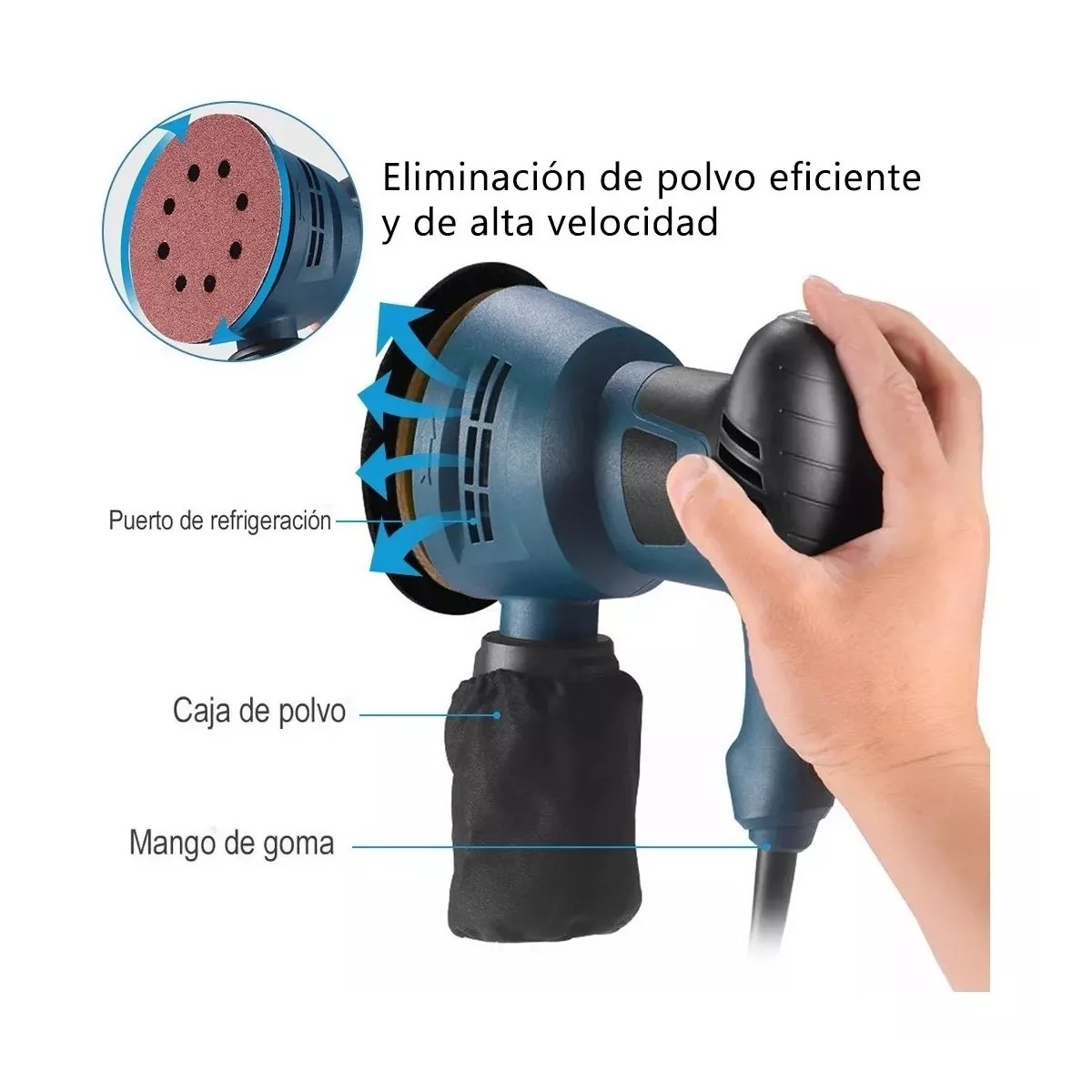 Lijadora de disco GMLQ HTS-9-2507 azul marino 300W 110V-220V . image number null