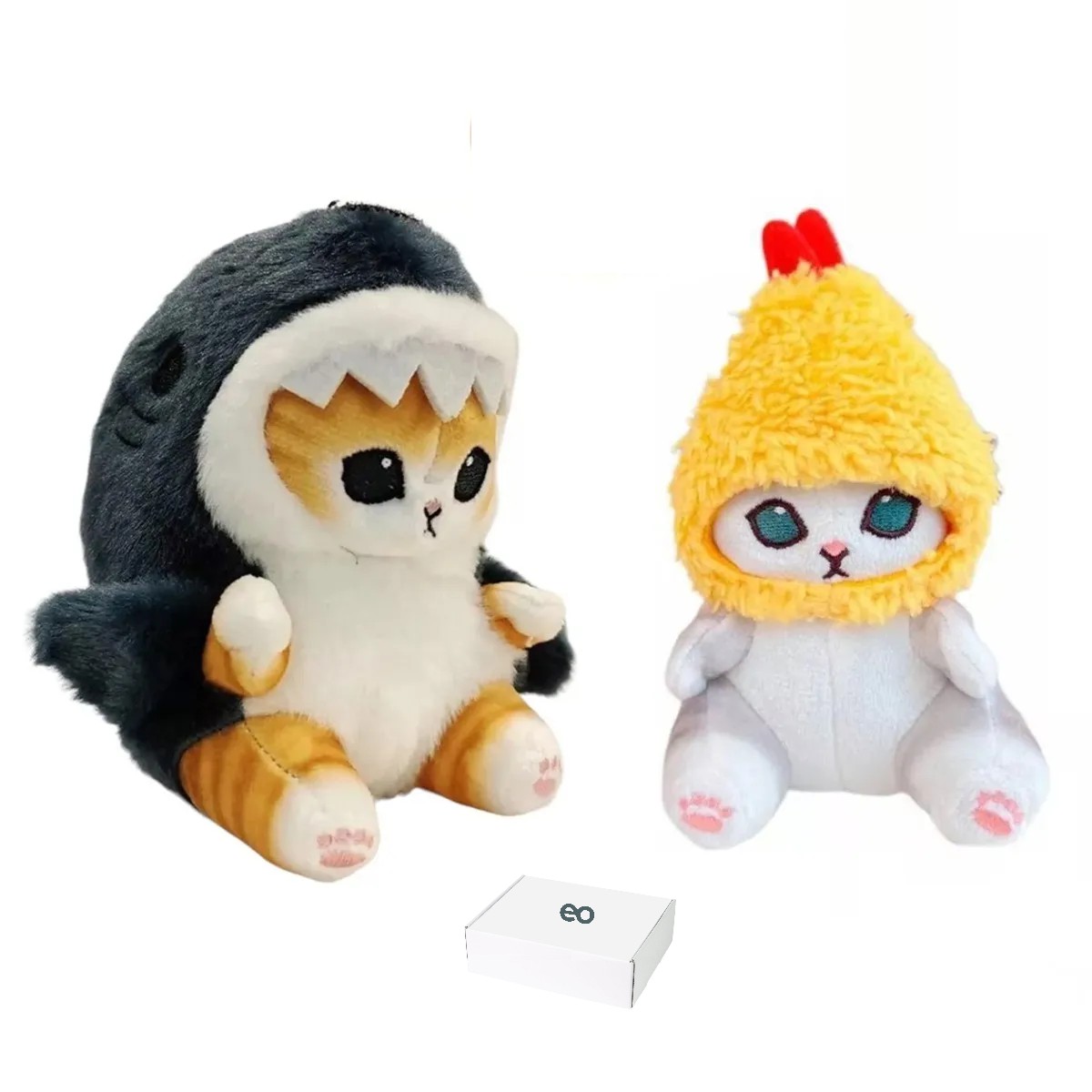 Set De 2 Gatos De Peluche Tibur&oacute;n Y Camar&oacute;n 13cm image number null
