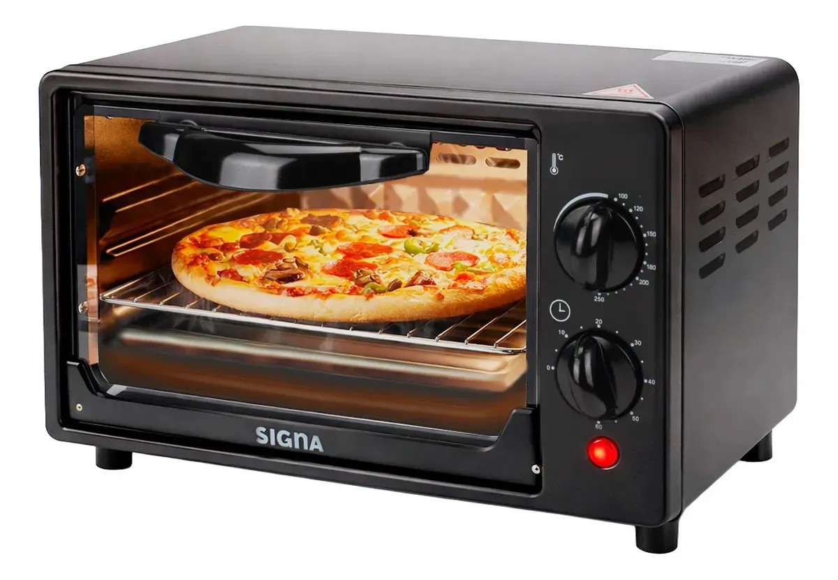 Horno Tostador El&eacute;ctrico De Mesa 7lt 110v Acero Inoxidable Multifuncional Negro image number null