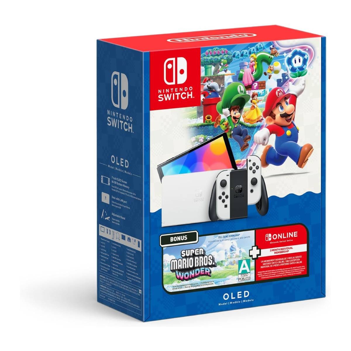 Consola Nintendo Switch OLED + Super Mario Bros Wonder + 3 meses de Switch Online image number null