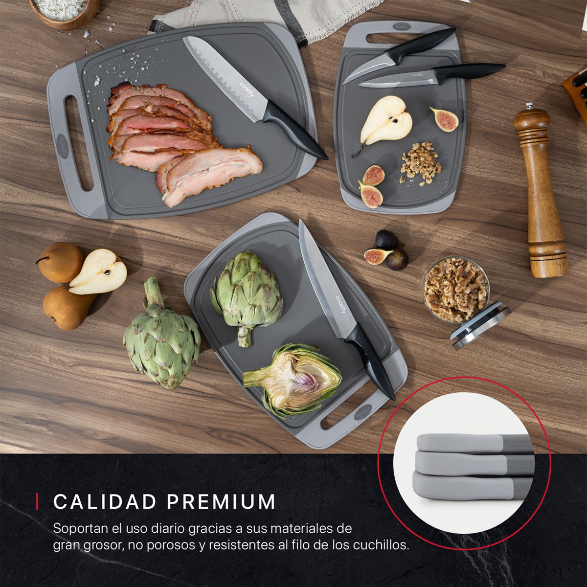 Set 3 Tablas de Cocina Para Picar Cortar Cookify. image number null
