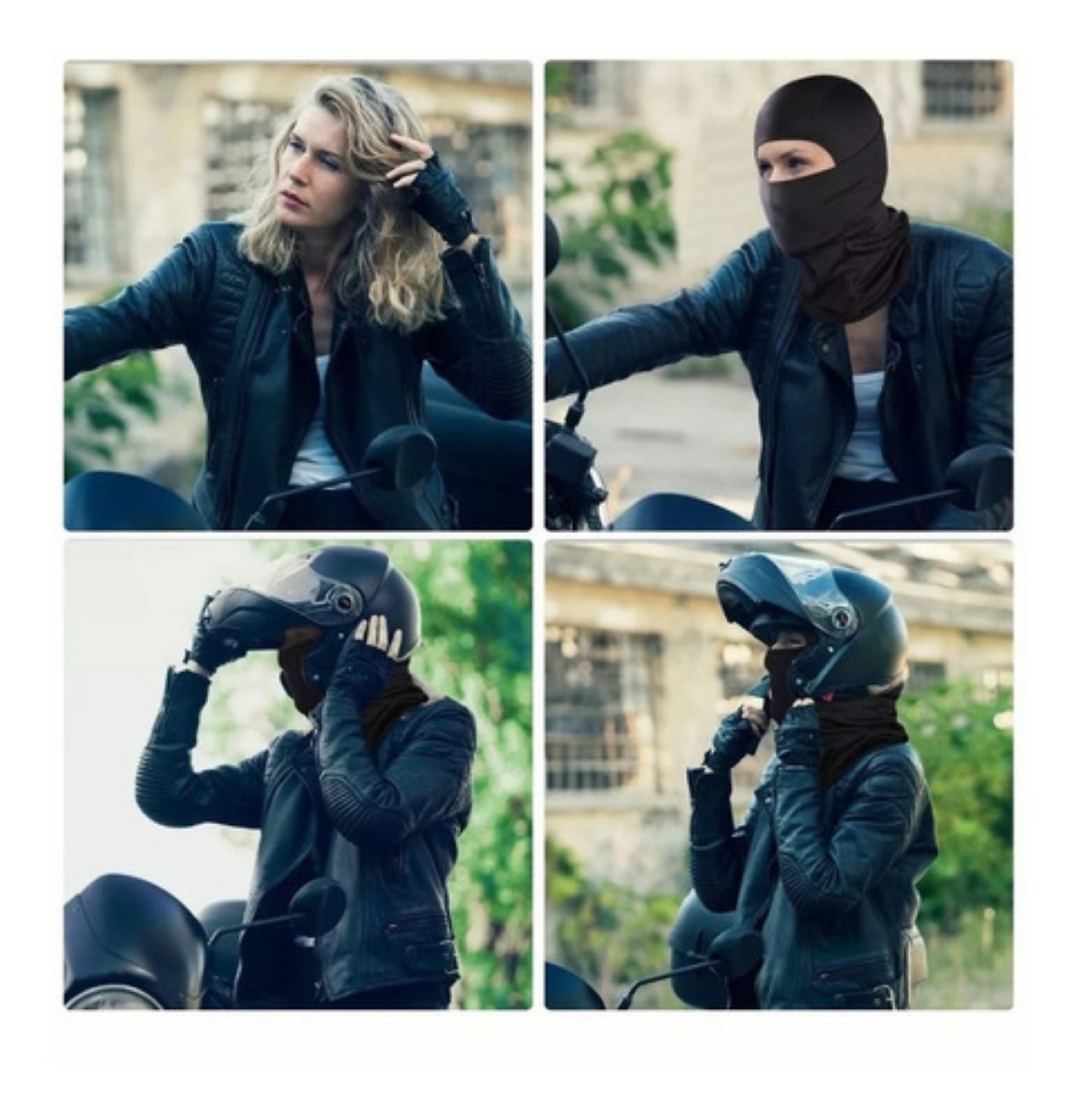 "3 Pcs Balaclava Pasamonta&ntilde;as Militar T&aacute;ctico Bandana Moto Azul Negro y Gris ". image number null