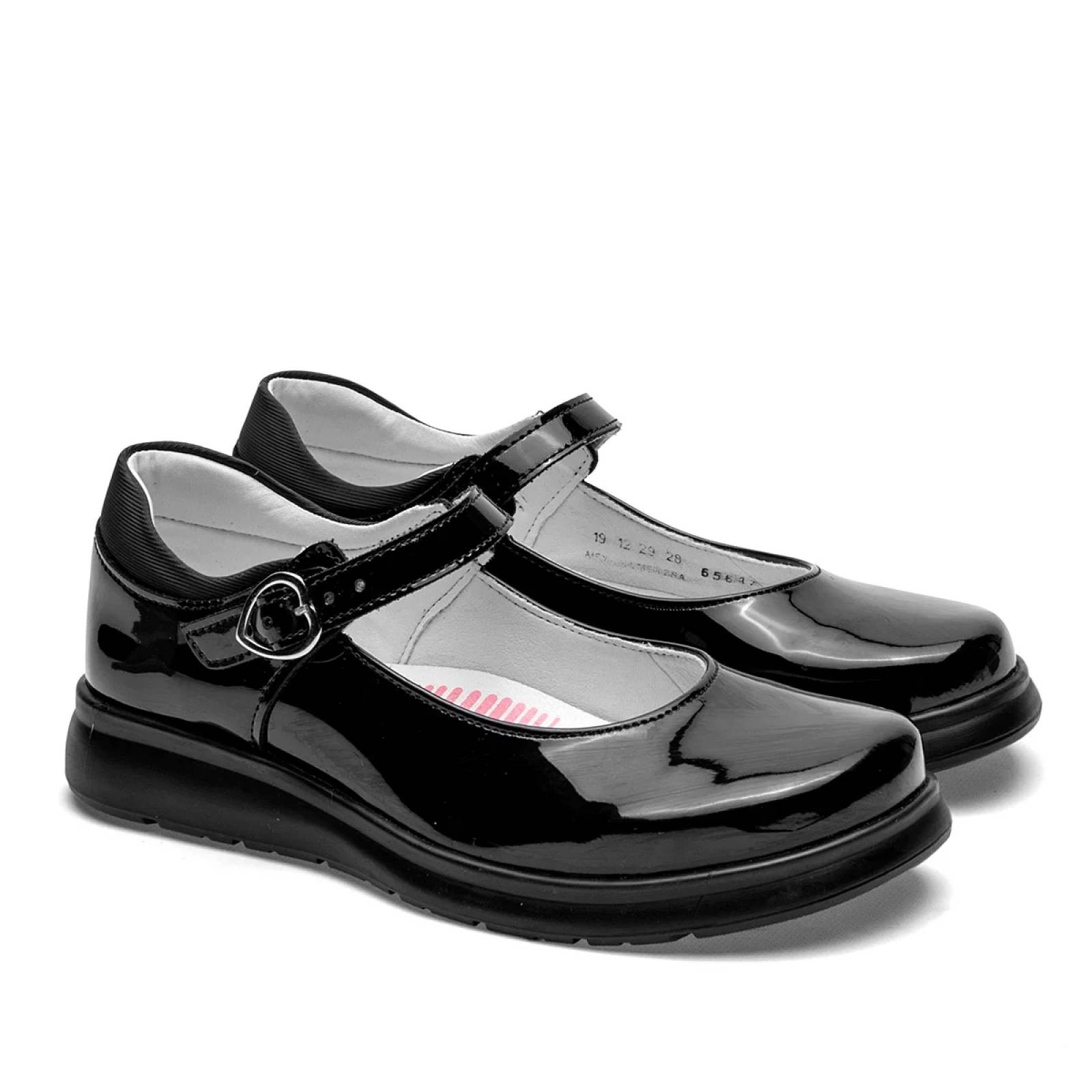 FLATS ESCOLAR CHAROL Yuyin 23220 Color Negro PARA Ni&ntilde;a Tx7 image number null
