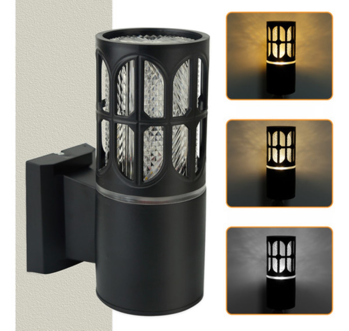 Lampara De Pared Interior Y Exterior Focos Led Moderna Luz negro image number null
