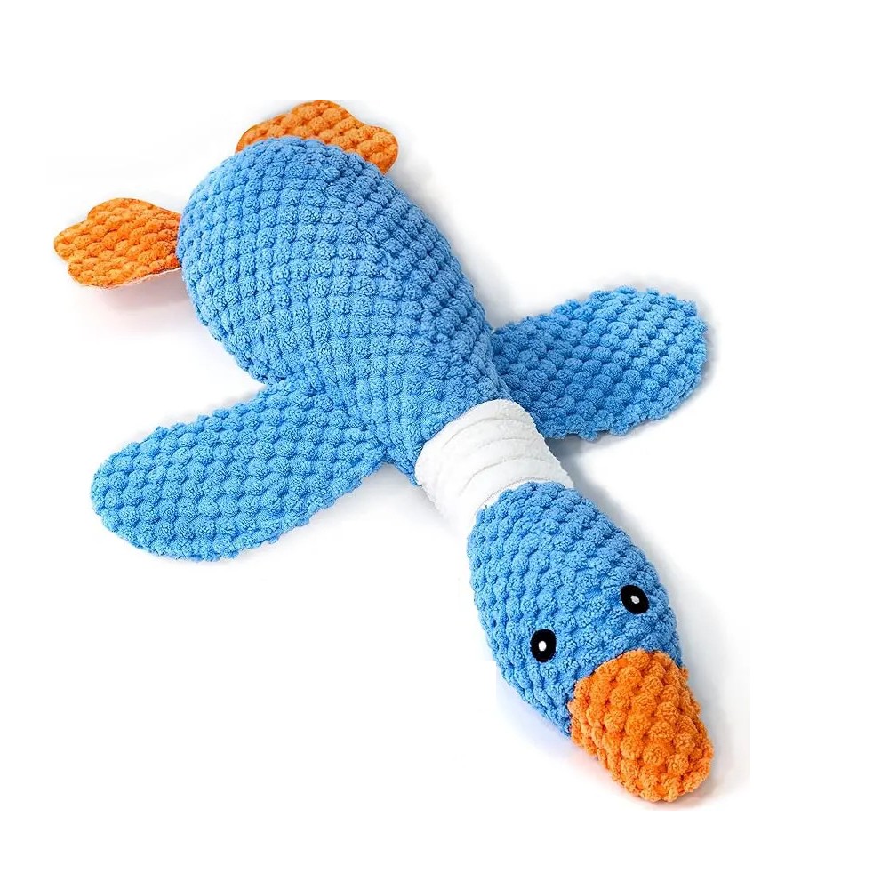Juguetes Indestructibles PATO Para Perros Masticables AZUL CUADROS BLANCOS image number null