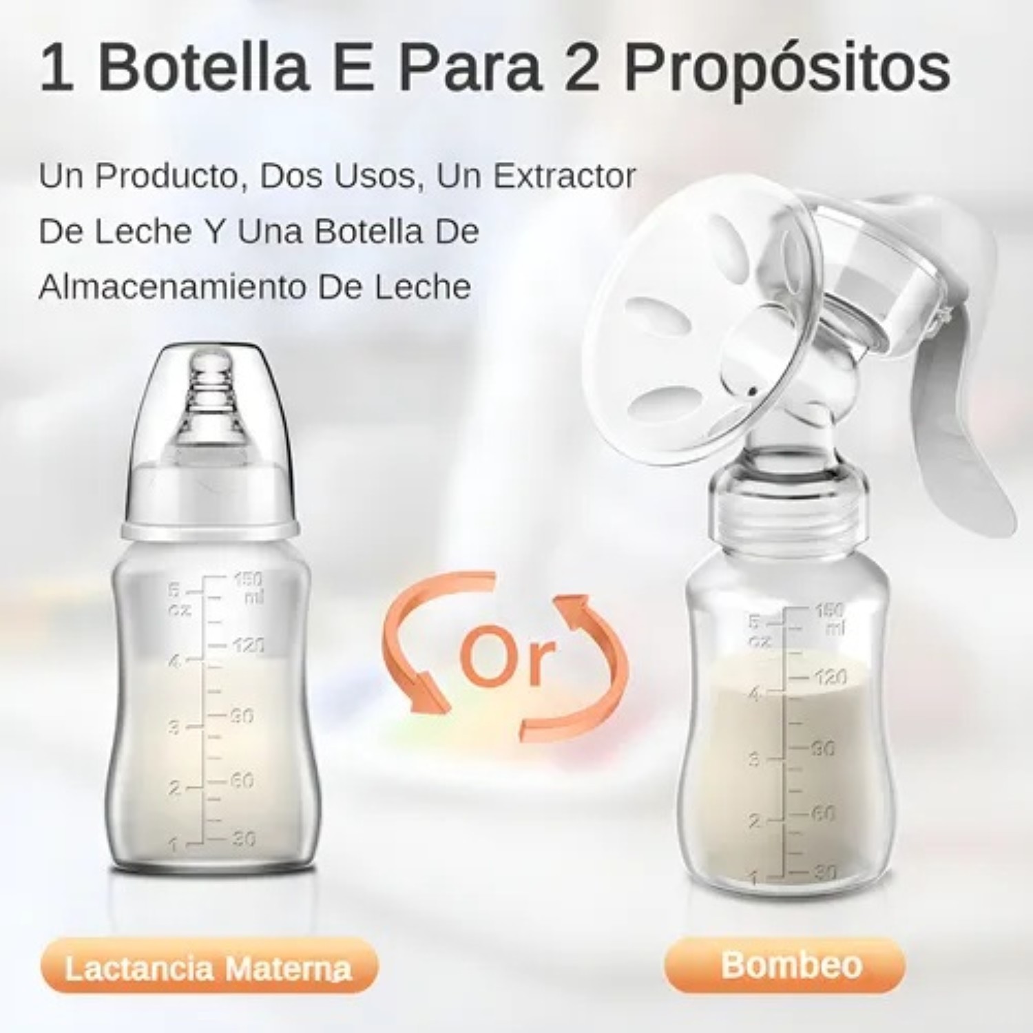 Extractor de leche materna manual 2 EN 1 Rosa image number null