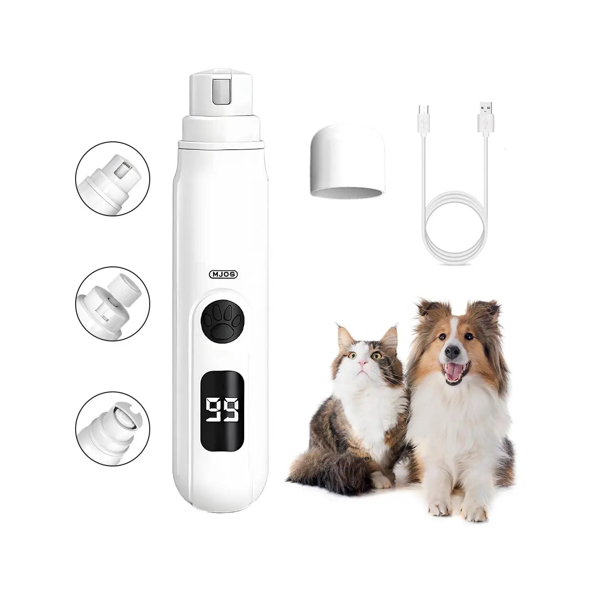 Esmeril U&ntilde;as Perro Cortau&ntilde;as Estetica USB 3 Velocidades Blanco image number null