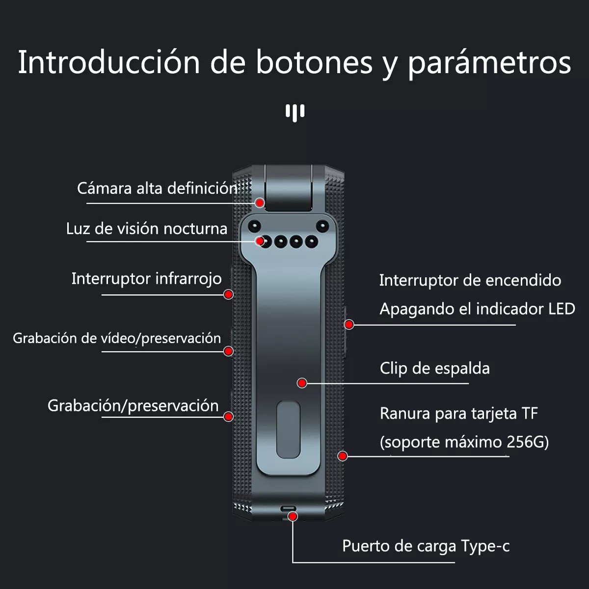 Camara Espia Mini-hdgrabador Grabaci&oacute;n De Sonido Video Pluma image number null