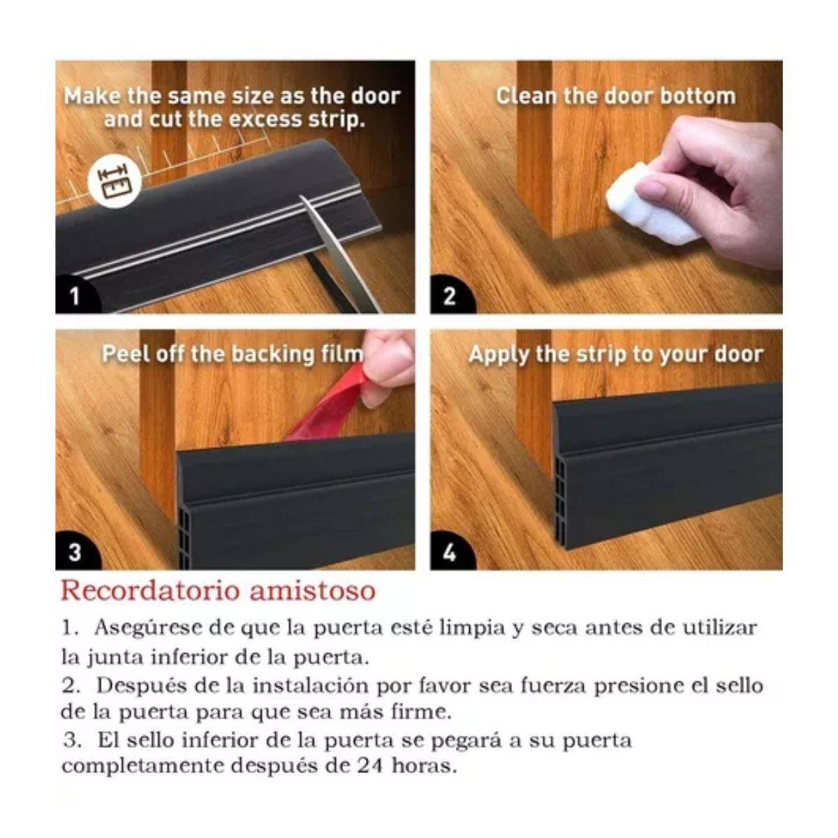 Sello Adhesivo A Prueba De Polvo Para Puertas Y Ventanas NEGRO image number null