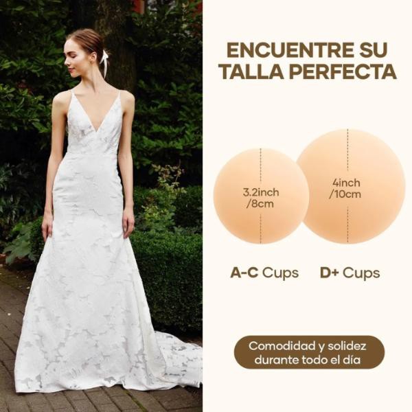 Pezoneras Bra Levanta Push Up Cubre Pez&oacute;n De Silicona Talla 8cm Copa A-C image number null