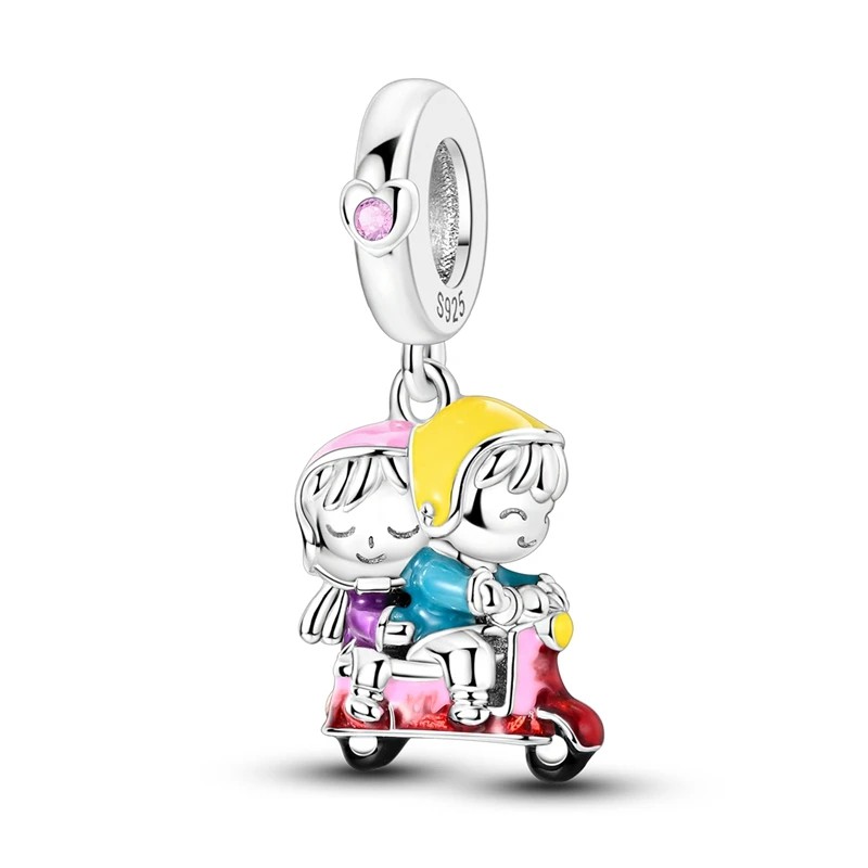 Charms de Plata Esterlina 925 para Pulsera y Collar SET 5 PCS Random, Abalorios Colgantes Edicion LOVE Joyer&iacute;a DIY image number null