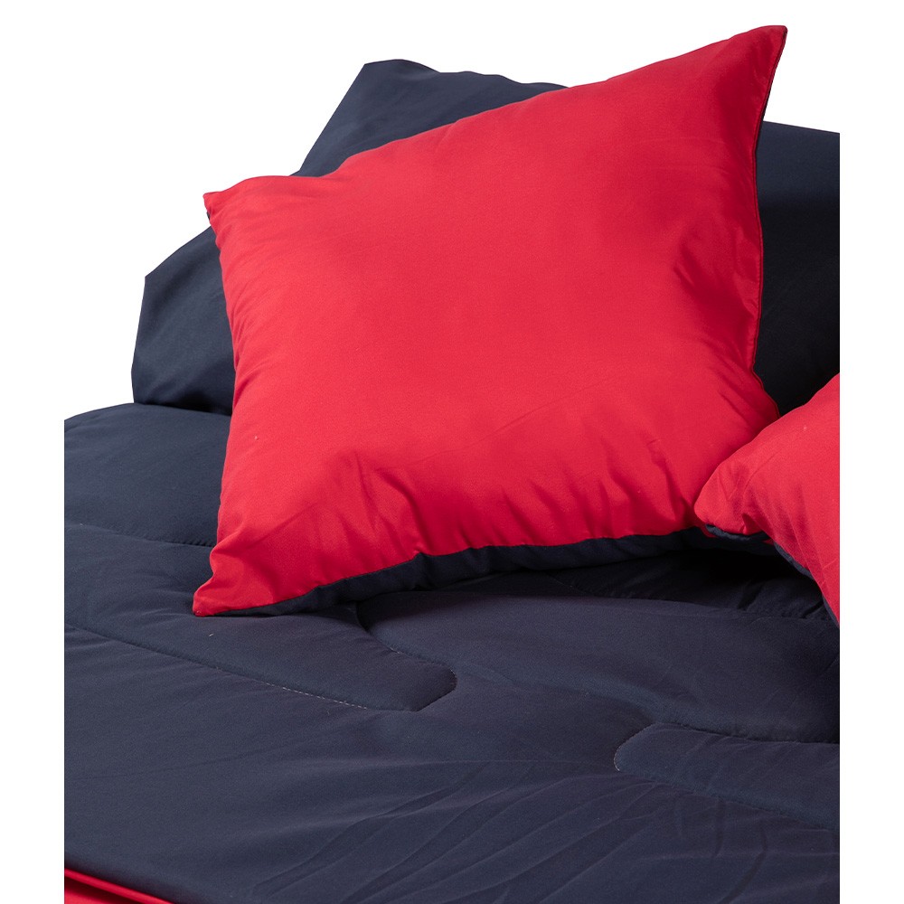 Set de Edred&oacute;n Matrimonial Dicasa Couzy Doble Vista Rojo con Azul image number null