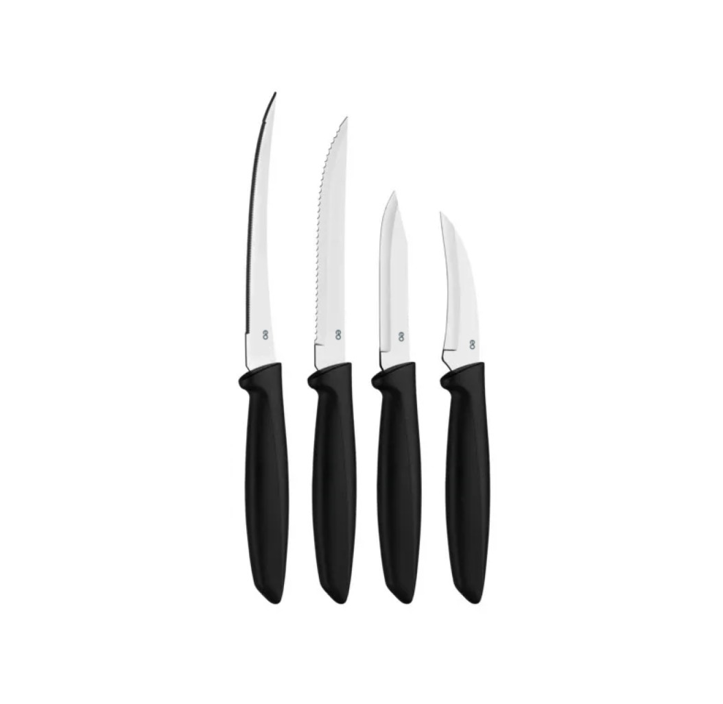 Pack x9 Cuchillos Cocina Mango Negro image number null