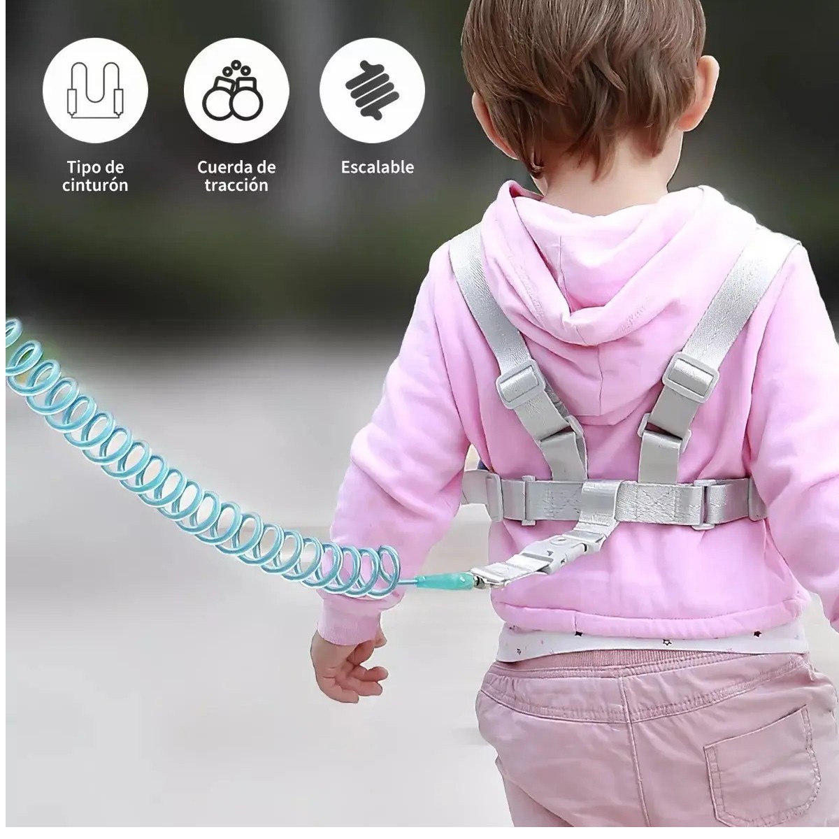 Arn&eacute;s De Seguridad Con Correa Y Llave Para Ni&ntilde;os De 2.5m ROSA GRIS image number null