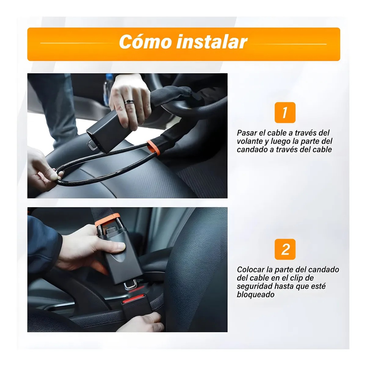 Bloqueo De Seguridad Antirrobo Del Volante Del Coche Azul image number null