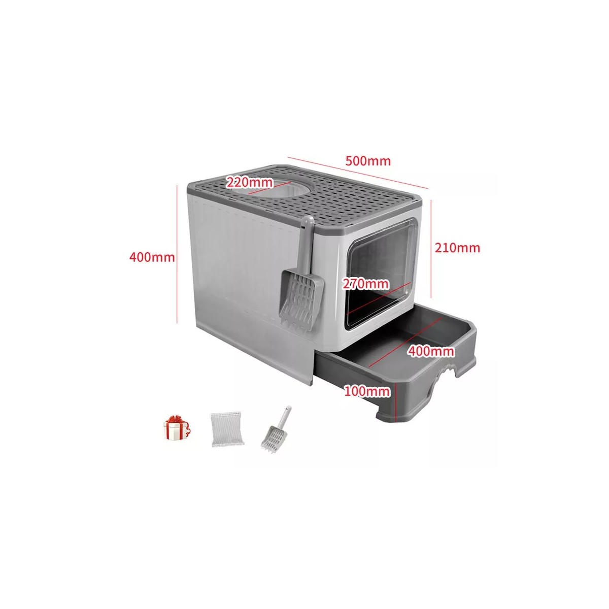 Caja De Arena Completamente Sellads Y Desodorizada P/gato image number null