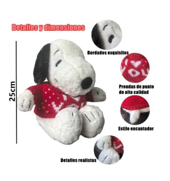 Snoopy De Peluche 25 Cm Con Su&eacute;ter Roja image number null