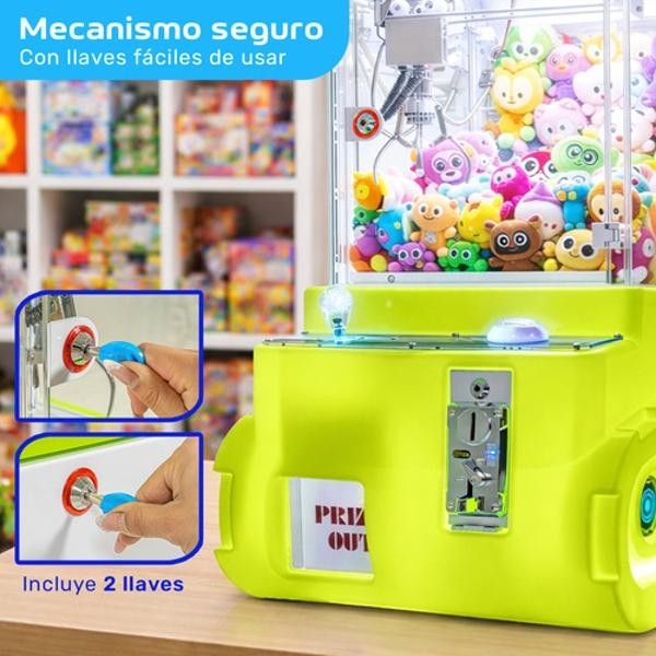 Maquina Garra Atrapa Peluches Audiotek Verde Arcade Led image number null
