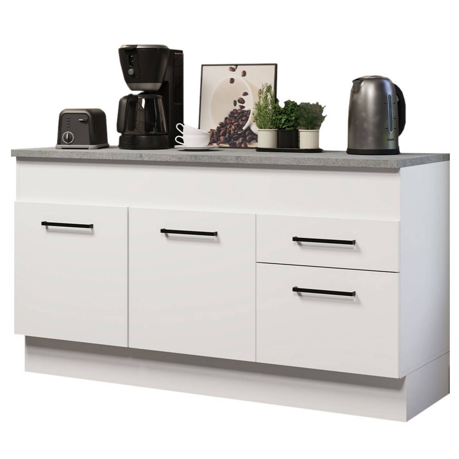Mueble Inferior de Cocina Madesa Agata 150cm 2 Puertas Blanco. image number null