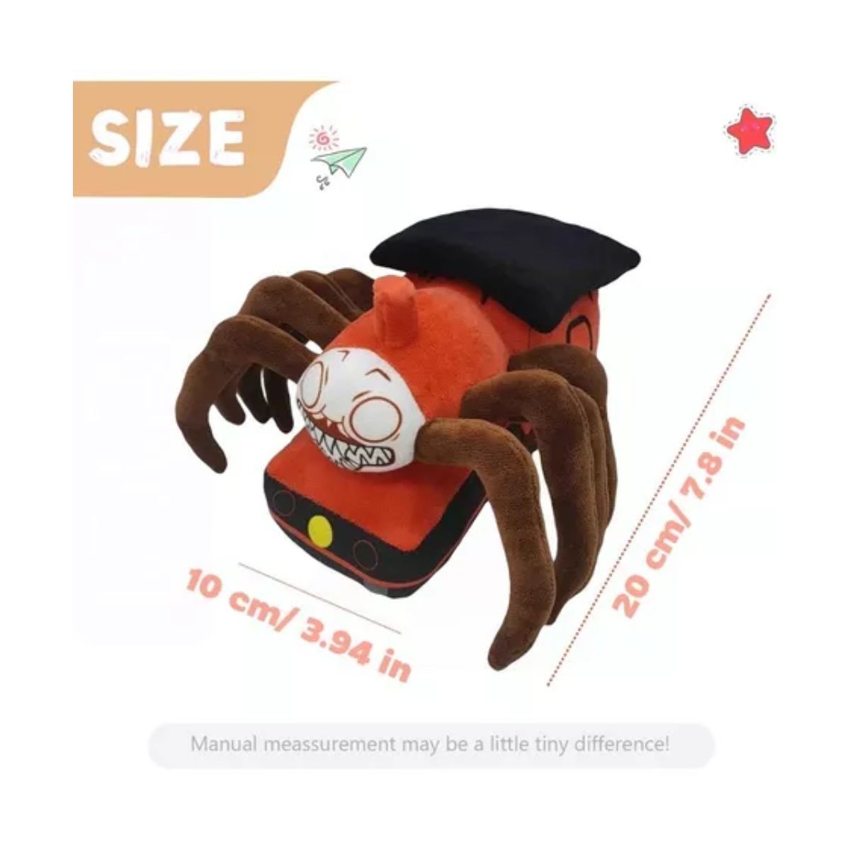 Tren Ara&ntilde;a De Peluche Marron Rojo image number null