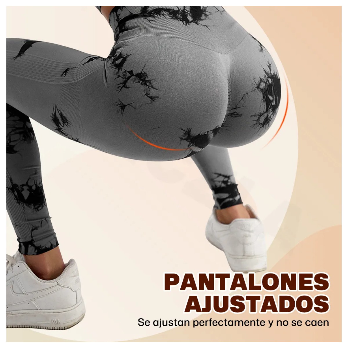 Leggins Deportivos Mujer Gym Dama Talla: M Tie-dye Negro - Tie-dye Gris - Tie-dye Ca image number null