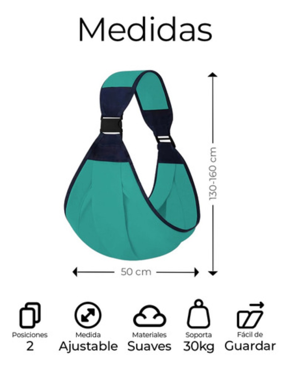 "Cangurera Ergon&oacute;mica Morral Portabeb&eacute;s Suave Comoda Y Ligera Color Verde ". image number null
