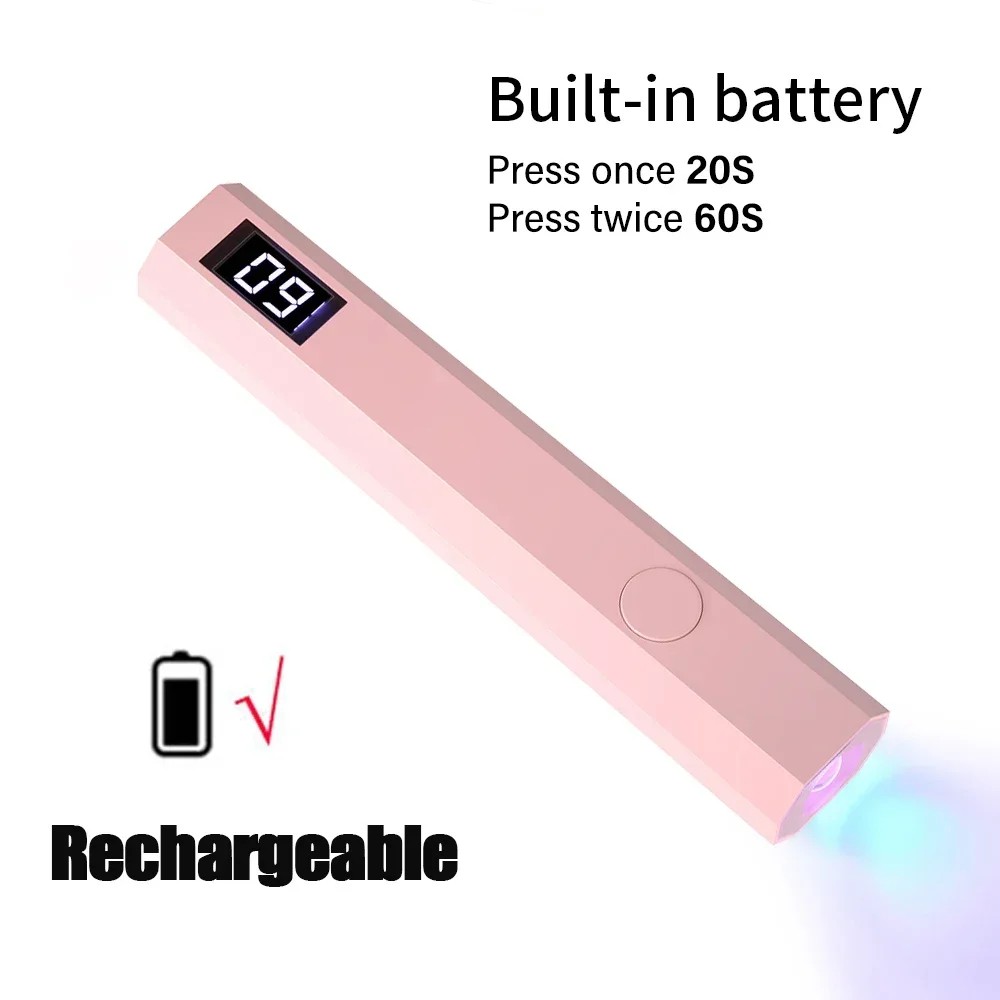 L&aacute;mpara UV LED Port&aacute;til para U&ntilde;as | Secadora de Mano Recargable USB | Curado R&aacute;pido Gel con Pantalla Digital image number null
