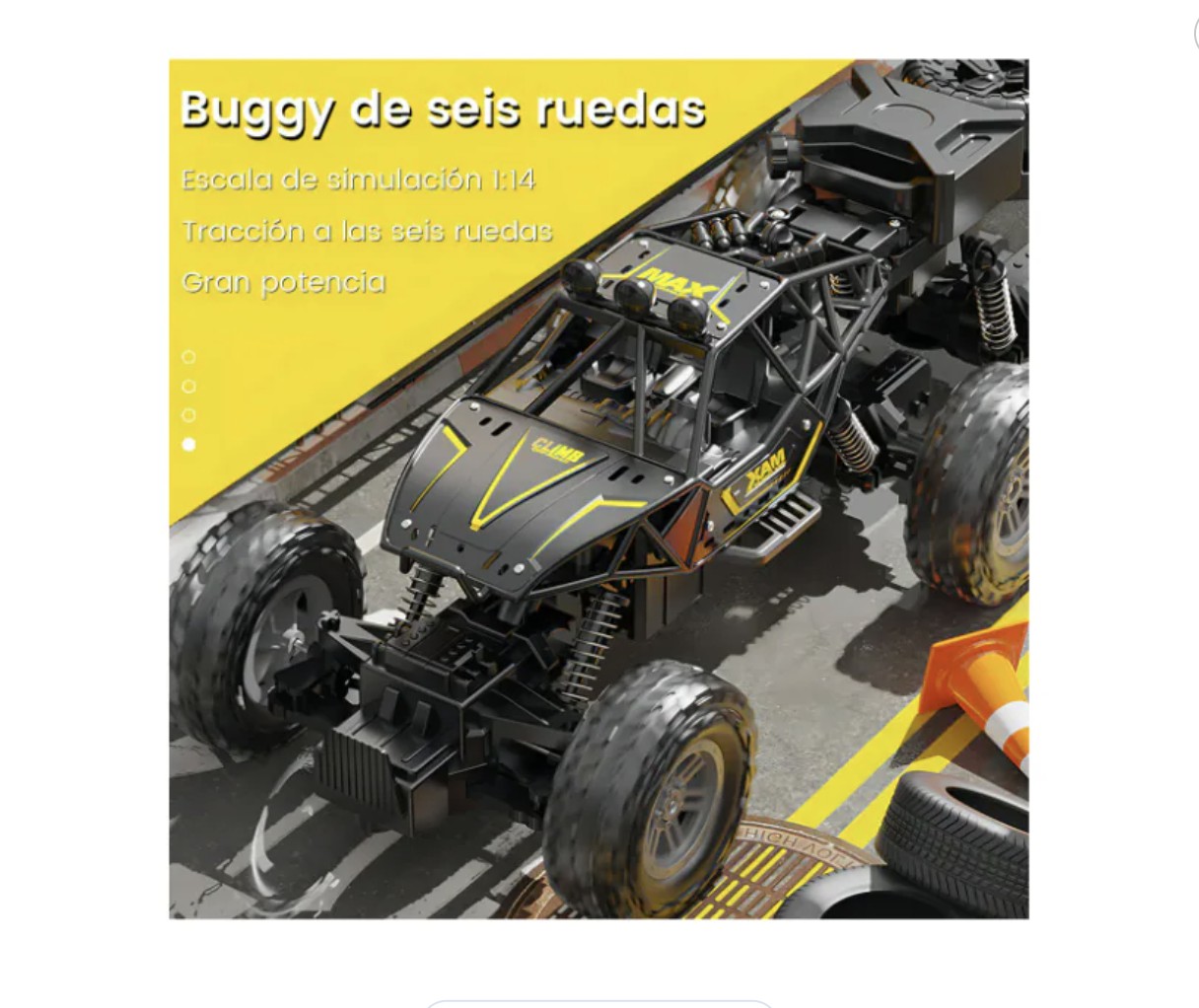 Carro Control Remoto Todo Terreno Juguete 4x4 Recargable Regalos Para Ni&ntilde;os Modelo Negro image number null
