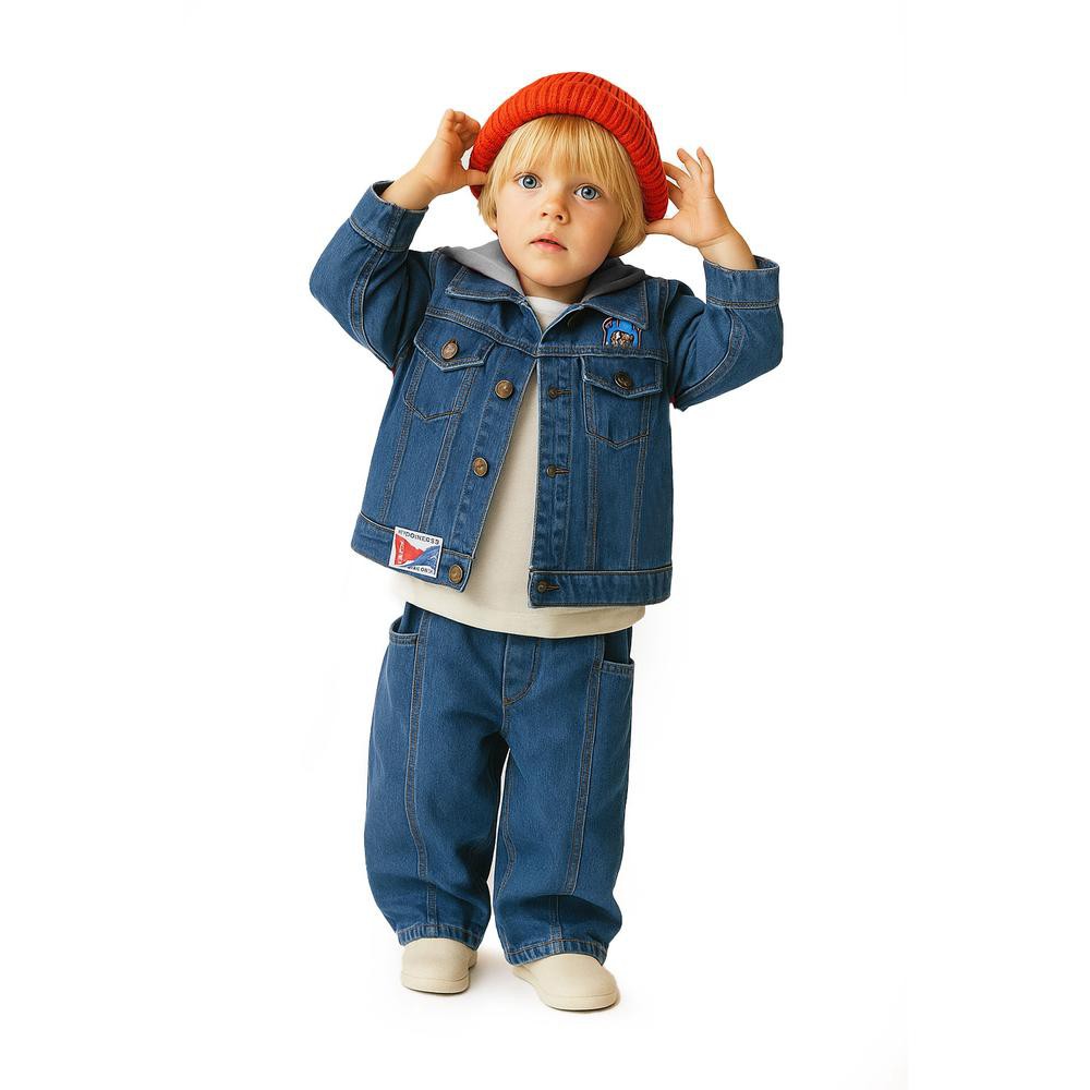 Chamarra denim con capucha desmontable /Kids 31701 (Azul dark) image number null