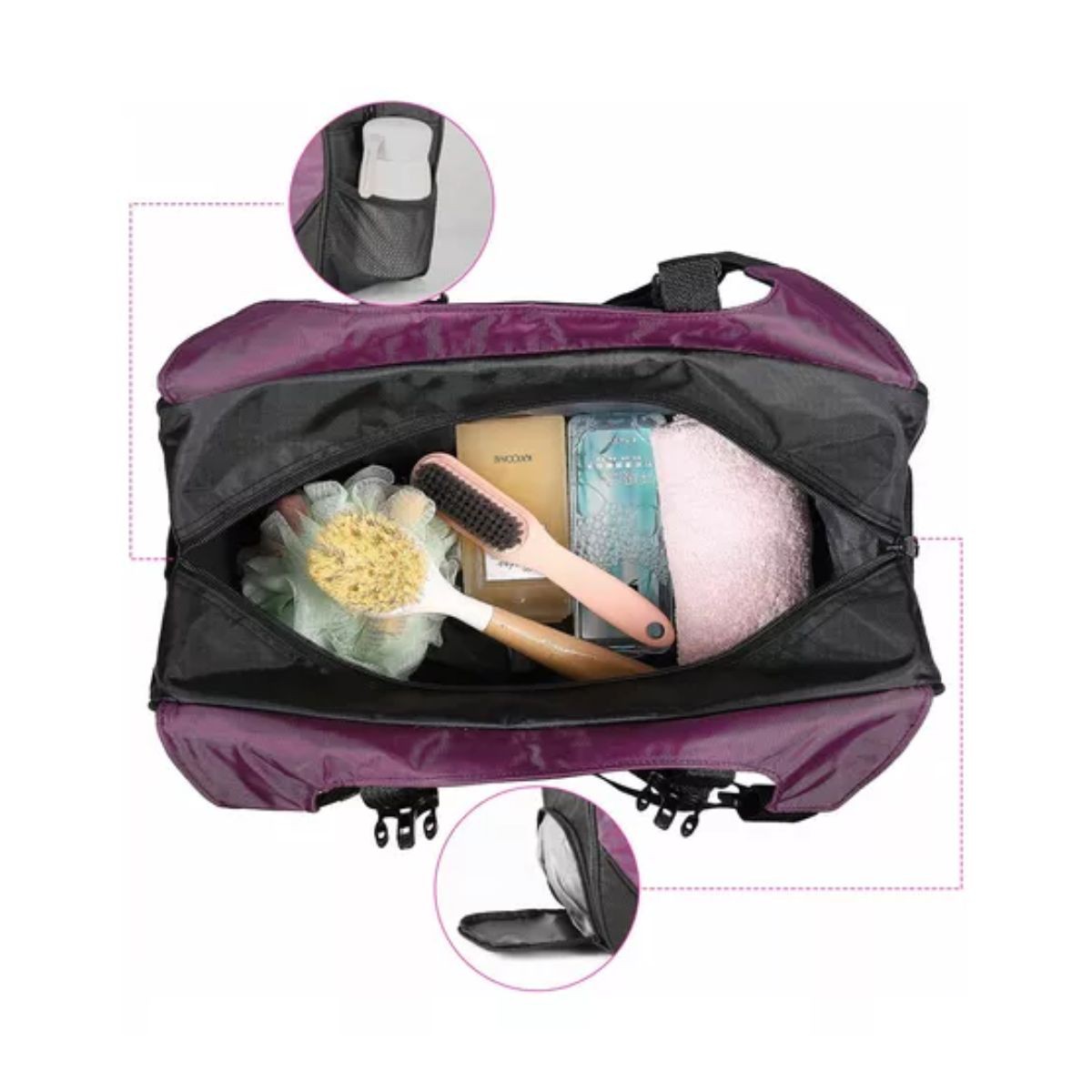 Maleta Deportiva Bolsa De Gym Viaje Mochila Fitness Yoga Bag morado image number null