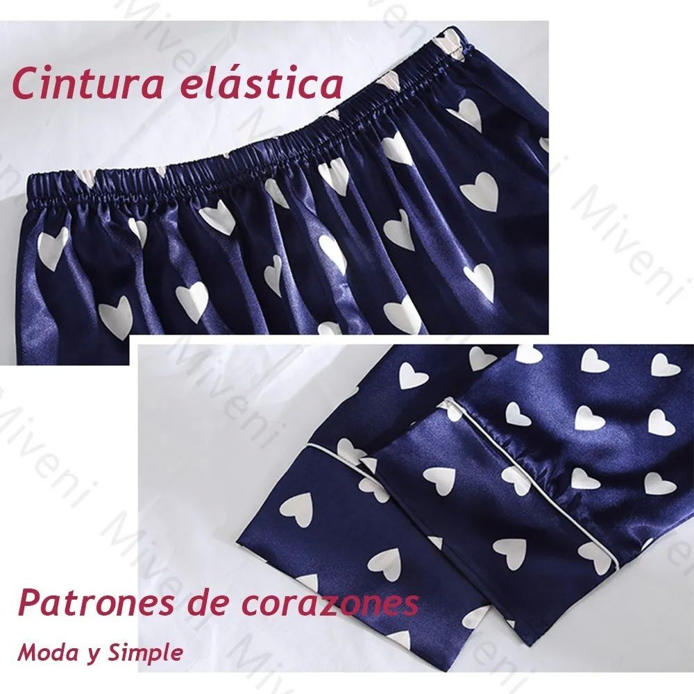 7 Piezas Pijamas Azul de Corazones Talla L image number null