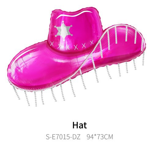 "4&times;botas Sombrero Globo Vaquero Vaquera Fiesta Decoraci&oacute;n rosa ". image number null