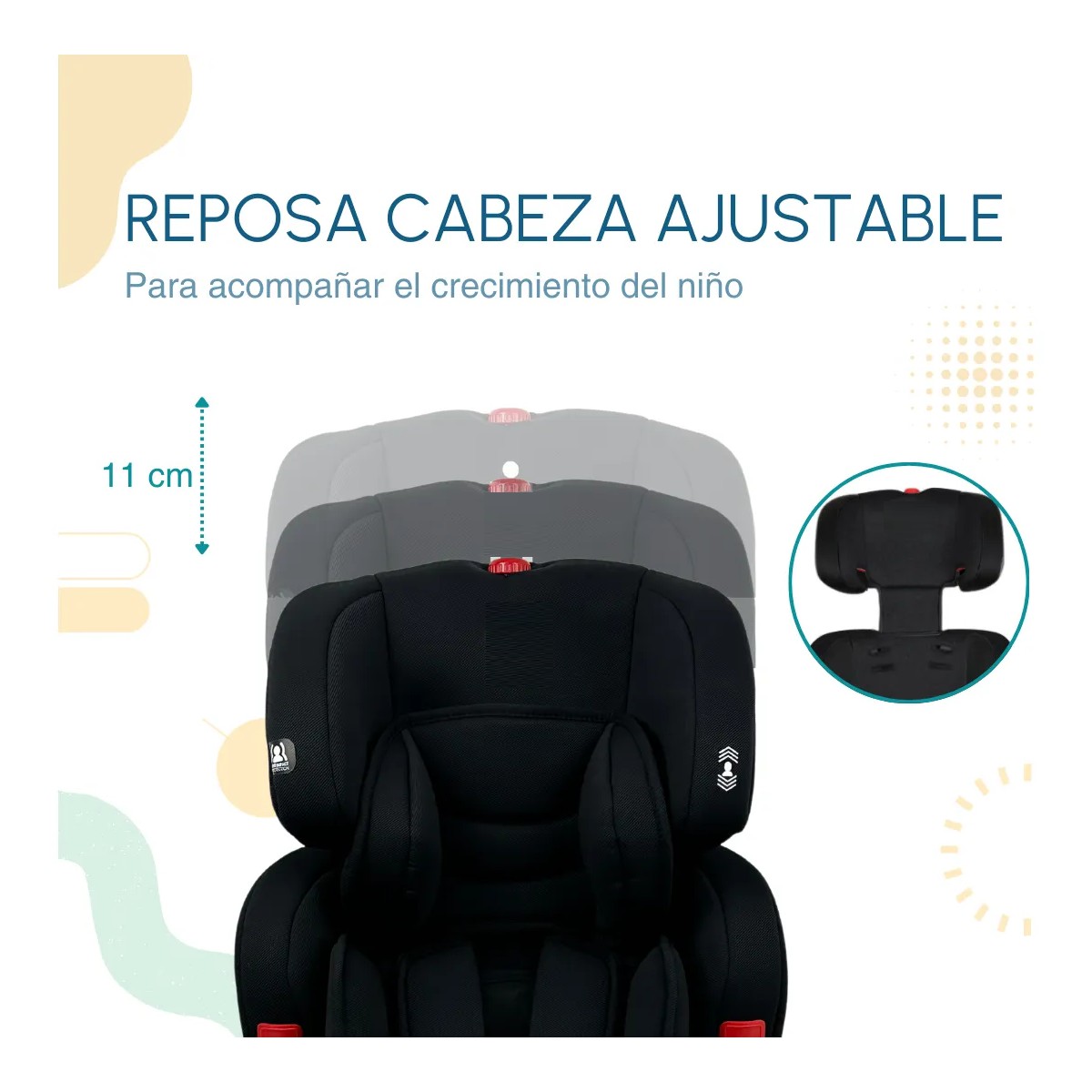 Autoasiento Booster Bebe Para Silla Seguridad Color Negro 9 a 36 Kg image number null