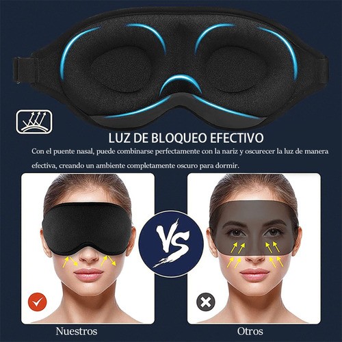 "Antifaz Para Dormir 3d Anti-luz M&aacute;scara De Ojos Para Sue&ntilde;o negro " image number null