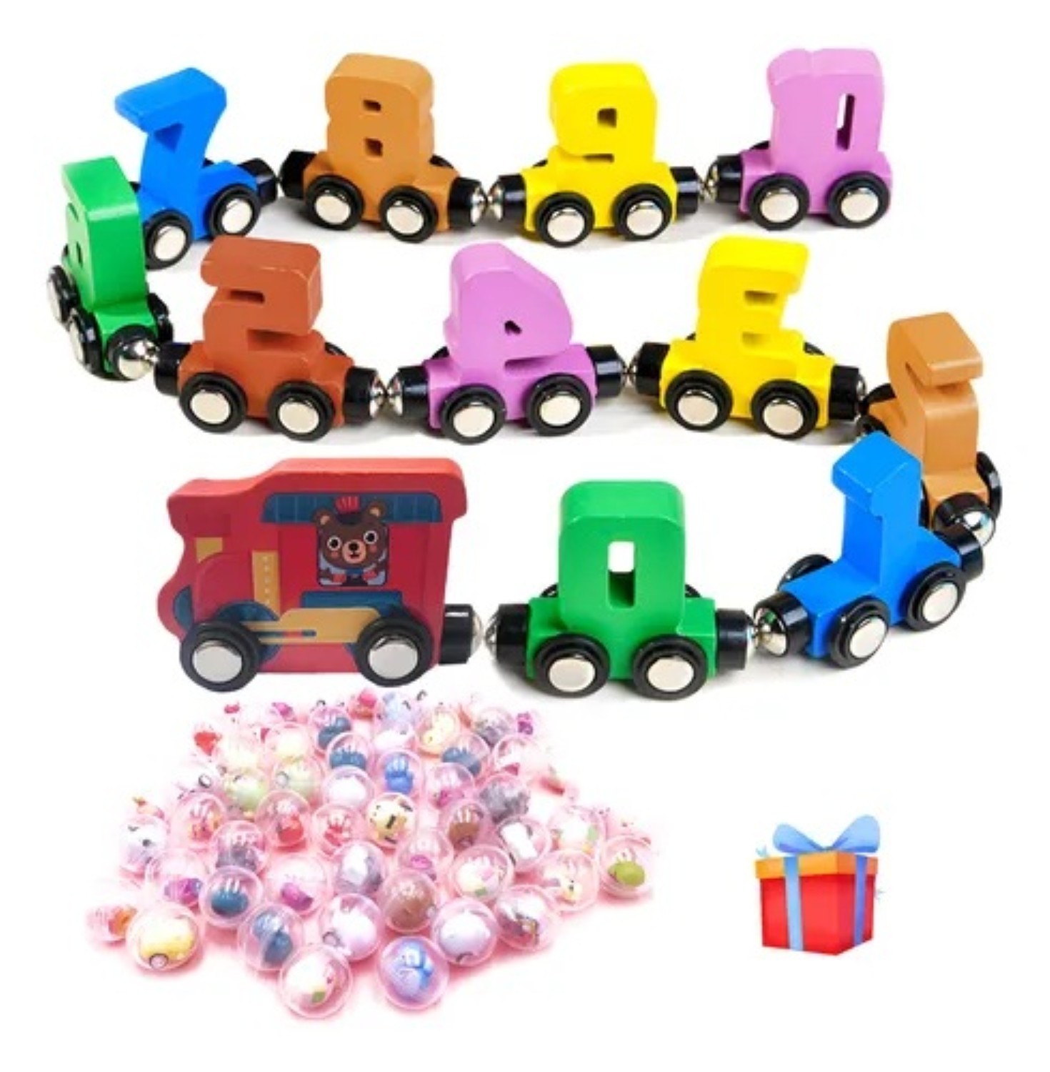 Juego Tren Madera Magnetico pol&iacute;cromo Colores image number null