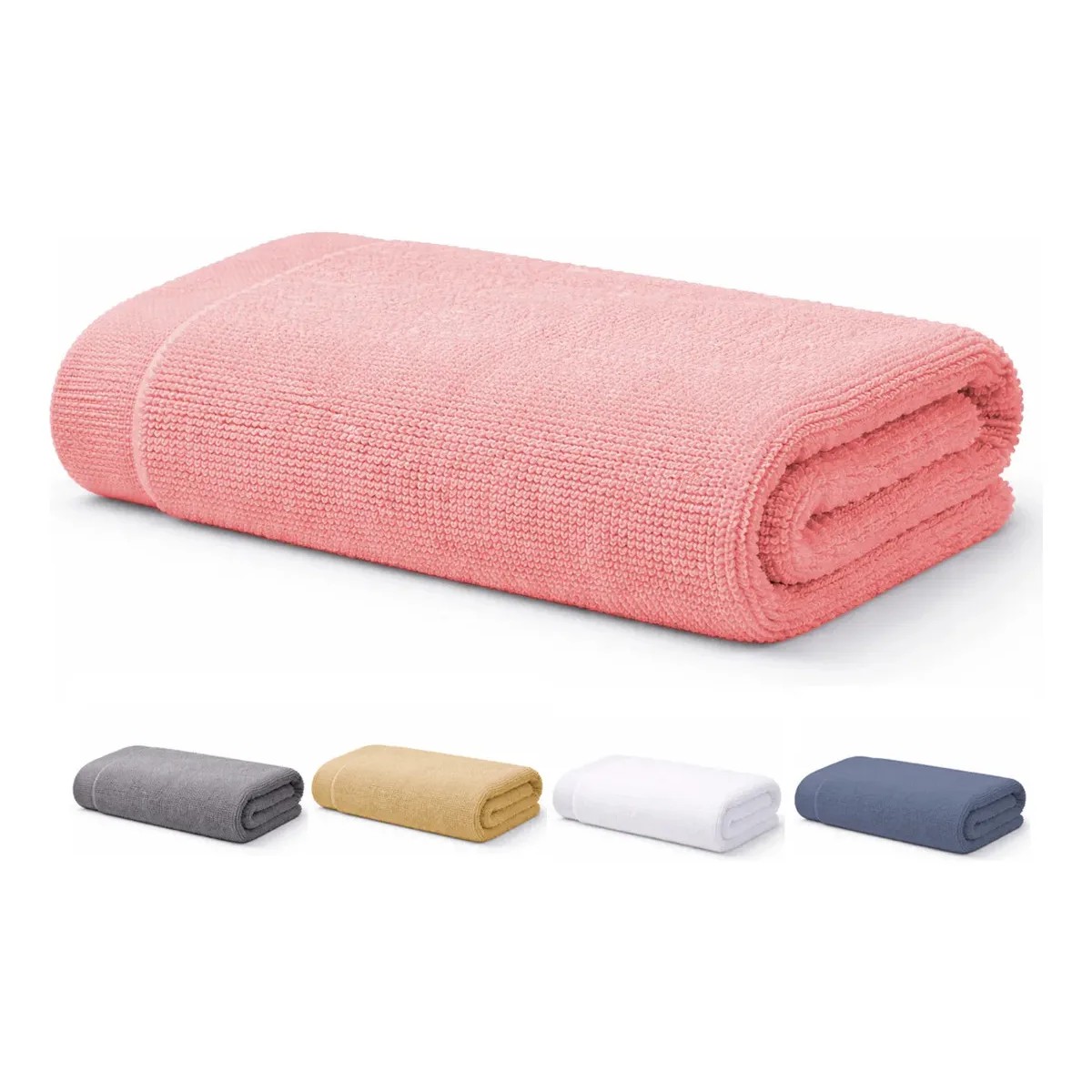 Toalla De Ba&ntilde;o Grande Completo 100% Algod&oacute;n Suave Color Rosa Liso image number null