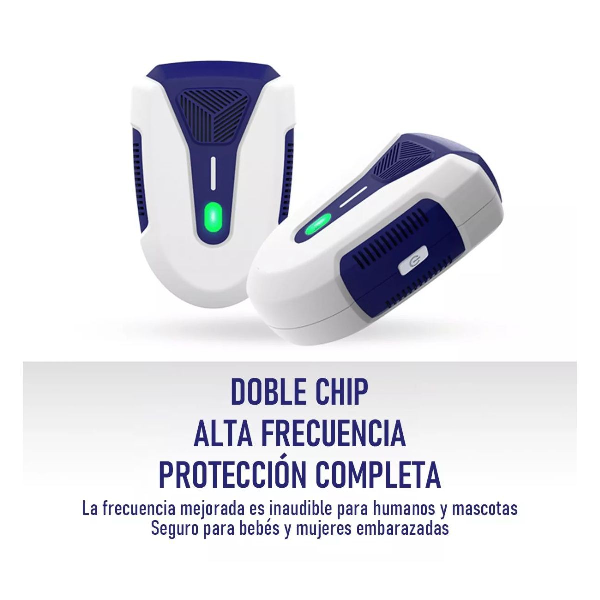 Repelentes Electr&oacute;nicos Ultras&oacute;nicos Para Plagas Alto Poder Blanco/Azul image number null