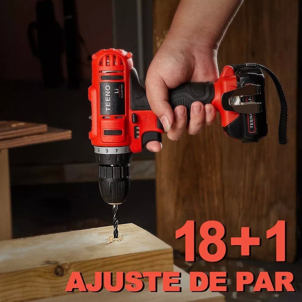 Taladro percutor atornillador inal&aacute;mbrico de 10mm Teeno 5816-1 21V image number null