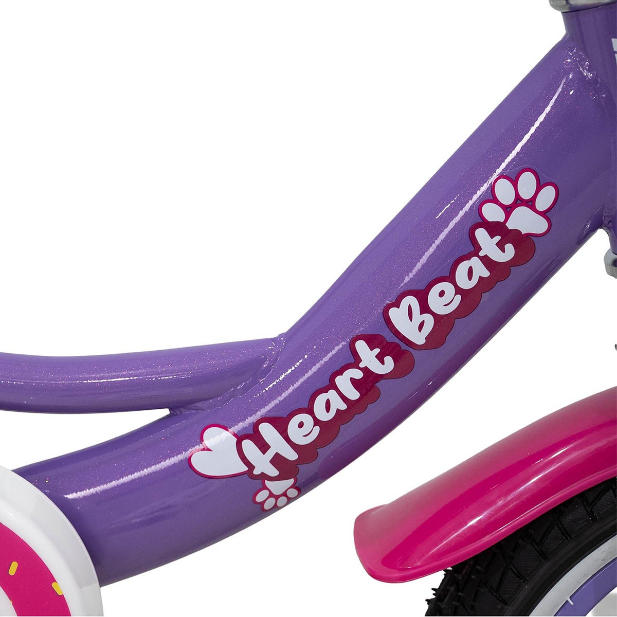 Bicicleta Infantil Rodada 12 de Acero Veloci Heart Beat Color Violeta image number null