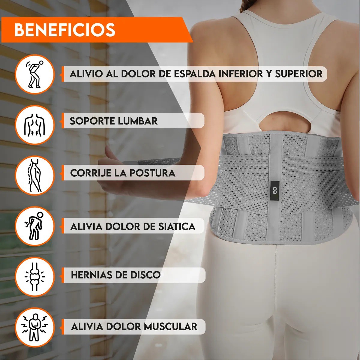 Faja Soporte Sacro Lumbar Con Varillas Ortopedica Talla: XL image number null