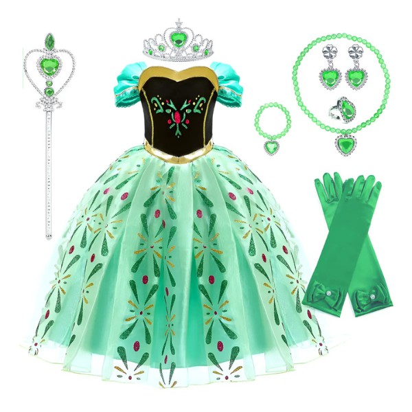 Vestido De Princesa De Anna, Disfraz De Frozen Dise&ntilde;o para Ni&ntilde;a, Ropa De Halloween, Cosplay, Fiesta De Cumplea&ntilde;os image number null