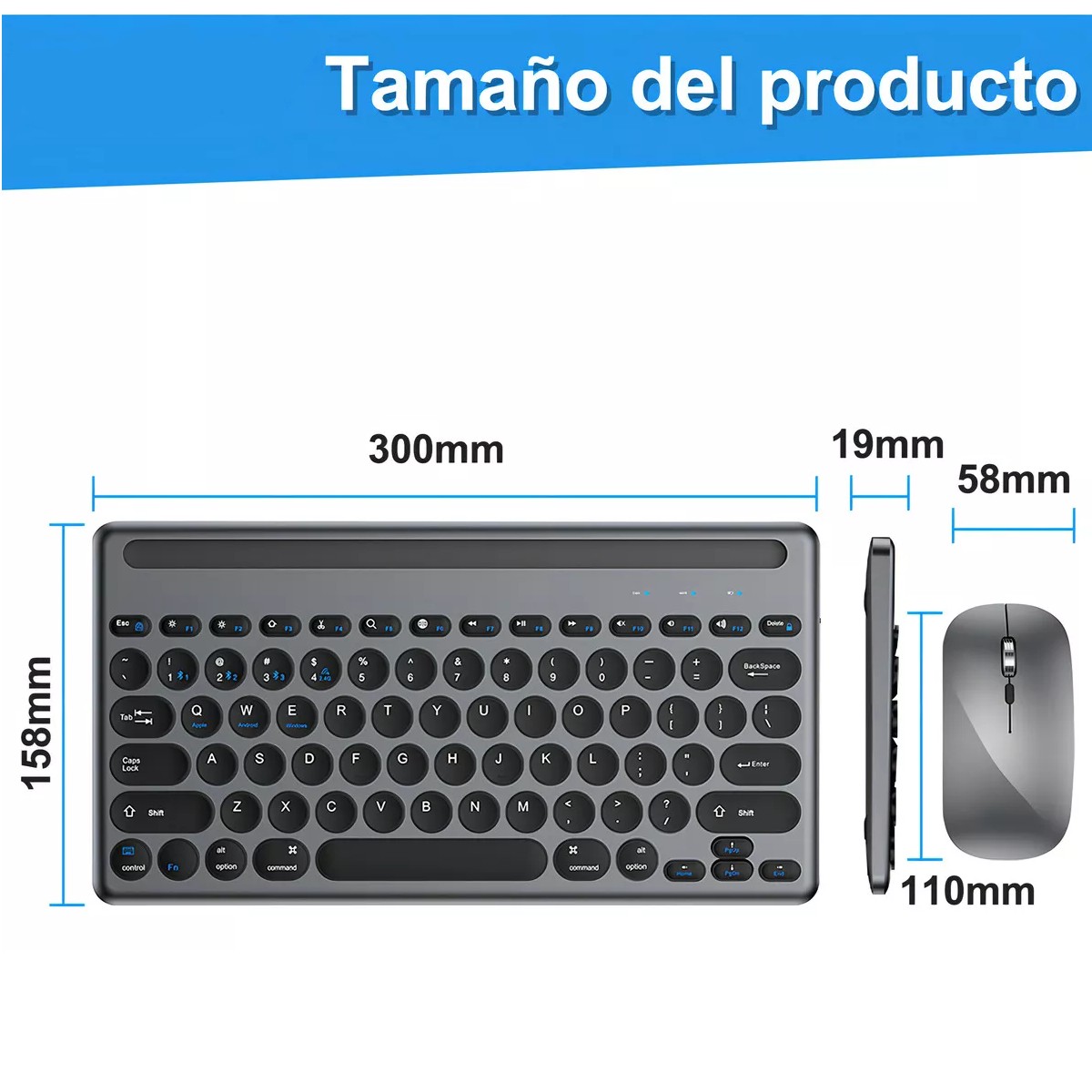 Kits De Teclado Y Rat&oacute;n Inal&aacute;mbrico Computadora Recargable image number null
