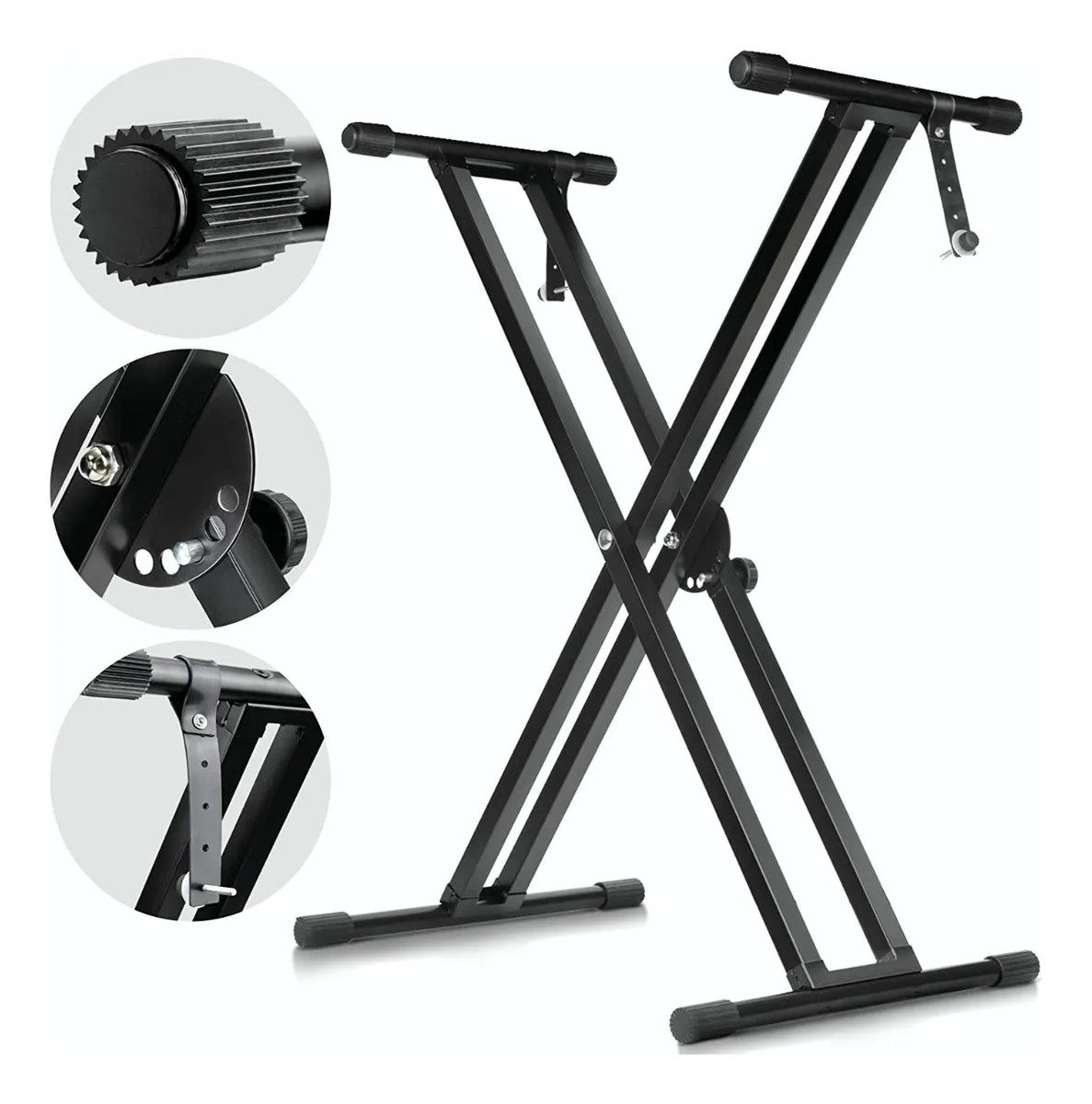 Soporte Base Stand para Teclado Profesional de Acero Inoxidable Plegable y Ajustable image number null