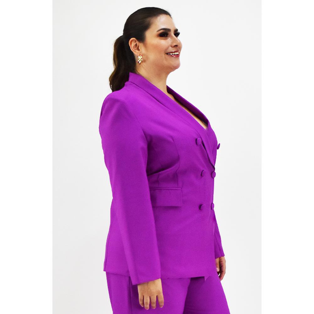 Blazer doble botonadura Roman Fashion /Tallas Extras, 1370 (Magenta) image number null