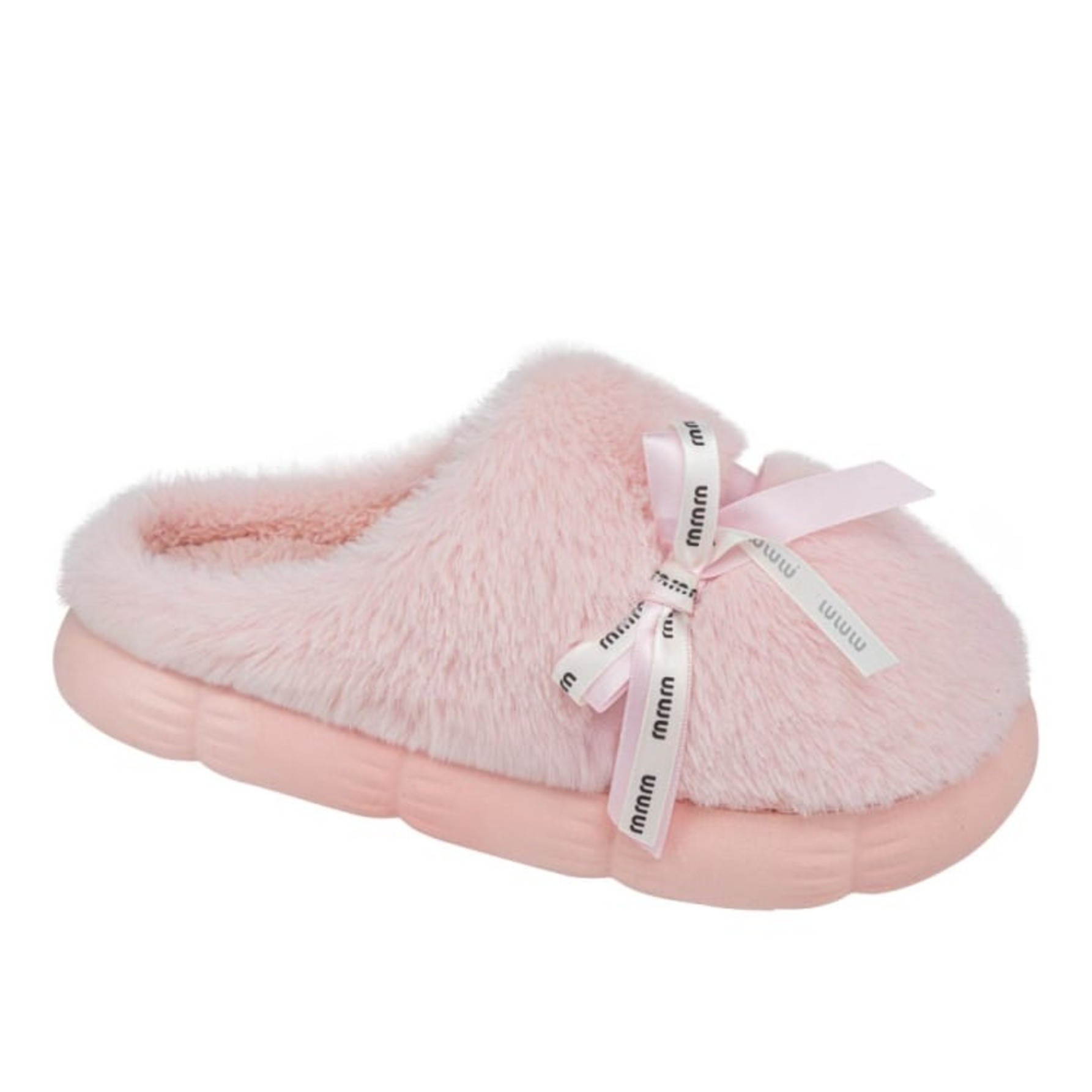 Pantufla de mujer, estilo zueco, de peluche, ideal para el descanso, color rosa, mod. 1234256 image number null